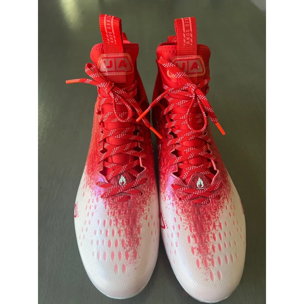 Under Armour Spotlight Lux MC Men's Football Cleats Red White Size 13 NWOB